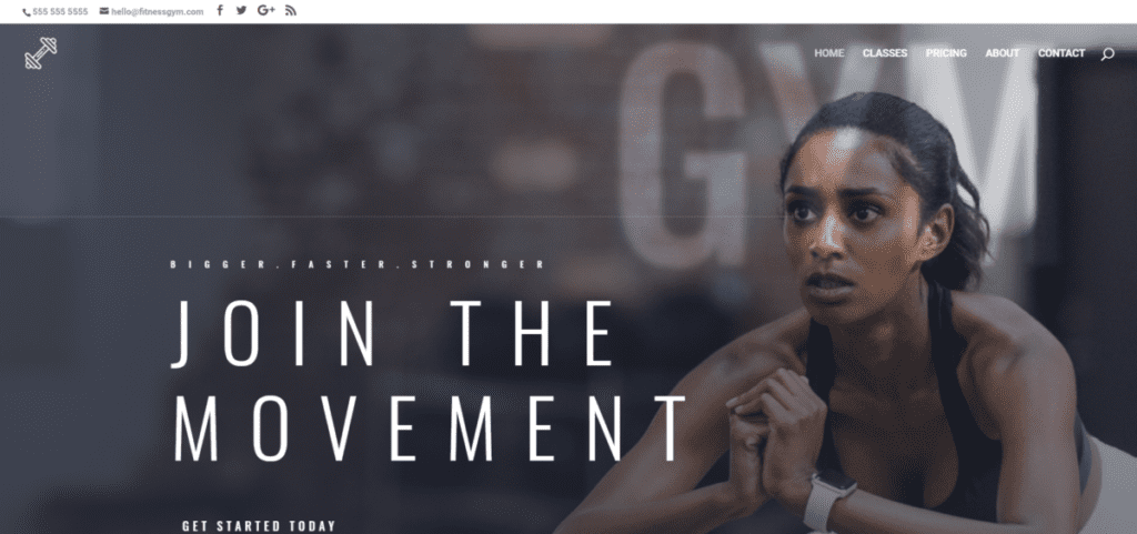 fitness web design